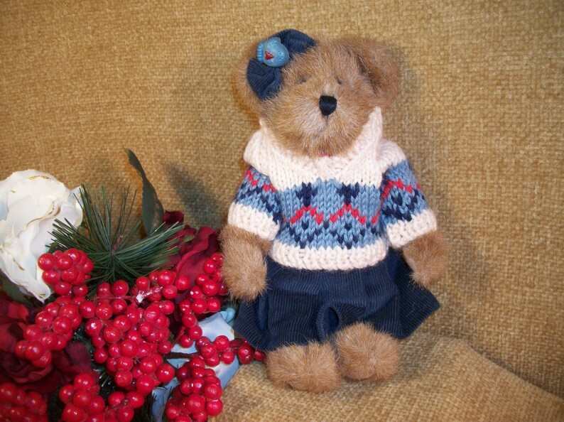 Teddy Bear Stuffed Plush Animal Boyds Best Dressed Collection Leisel L Burrbruin 9 Caramel Brown Jointed Collectible # 904024 FREE SHIPPING