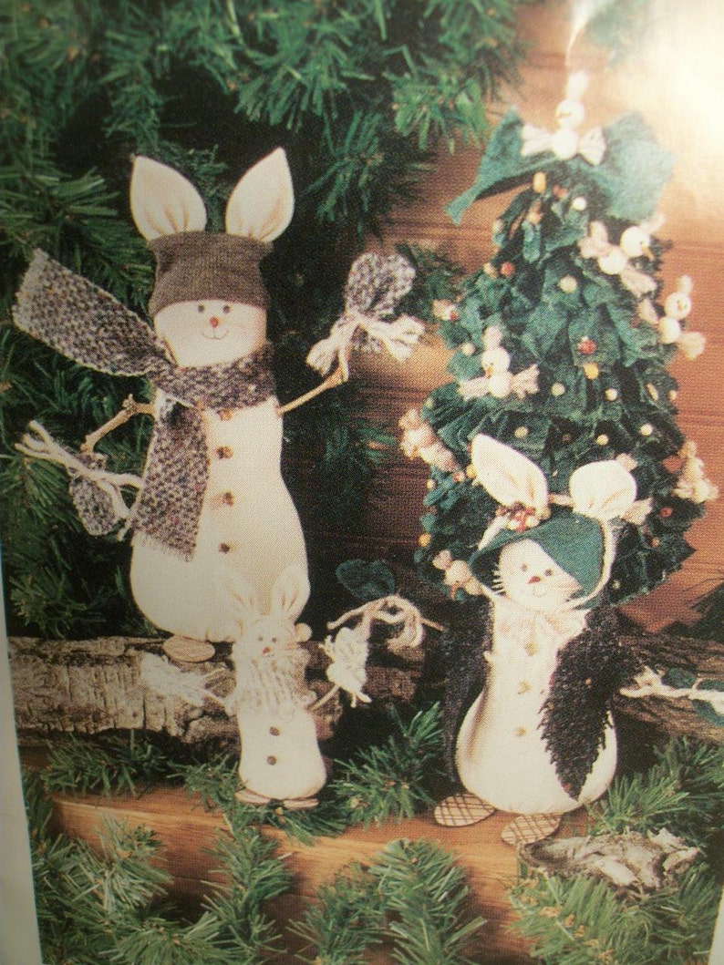 Snowshoe Bunnies and Forest Friends Christmas Decor DIY Winter Etsy