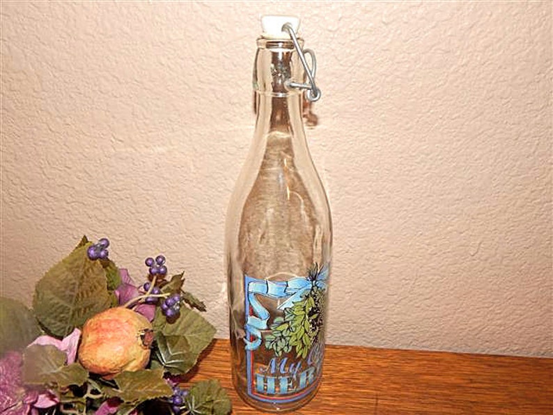 Cerve Glass Bottle Oil Or Vinegar Dispenser With Flip Top Etsy
