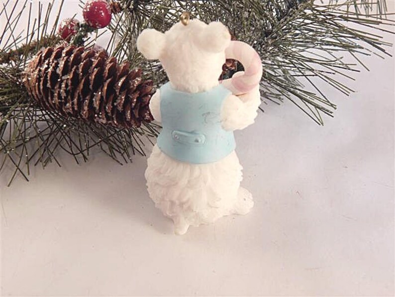 Polar Bear Ornament 3 White and Blue Cold Cast Resin Figurine Christmas Decor FREE SHIPPING Free Shipping