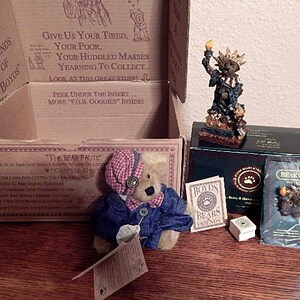 Boyds Bear Ms.liberty Gift Set 6 Stuffed Plush Bear Pin Paw Stamp ...