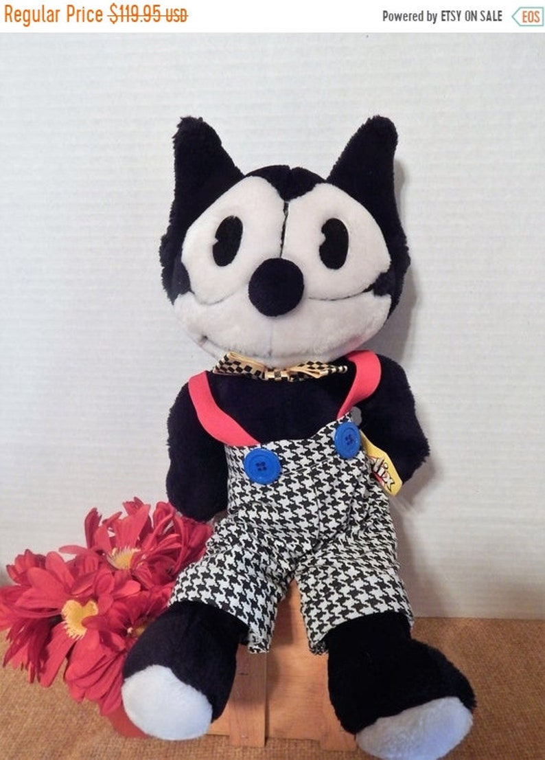 Felix the Cat Stuffed Plush Animal 16 Black and White | Etsy