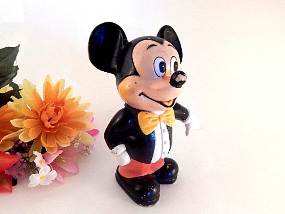 Mickey Mouse Coin Bank Walt Disney Figurine Vintage 1970s Etsy