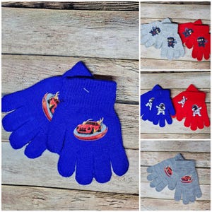 Boys Winter gloves Child gloves Ready to Ship Christmas gift Birthday gift rts Ready to Ship Cars Astronaut Ninja