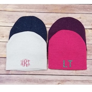 child hat monogram personalized winter hat girls Christmas gift stocking stuffer Clearance