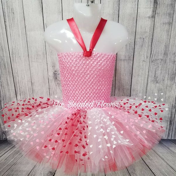 Valentine tutu dress heart tutu dress pageant ooc birthday tutu dress