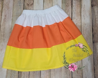 Candy corn skirt fabric skirt Halloween skirt Halloween costume teen costume teen skirt dress