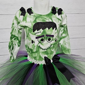 Cute Halloween monster costume green black Frankenstein costume