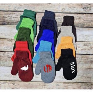 Toddler mitten monogram personalized gloves winter gloves choose color boys gloves Clearance