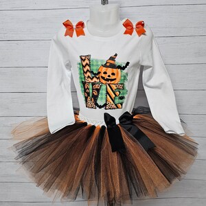 Cute Halloween pumpkin costume tutu outfit pumpkin tutu set love pumkin