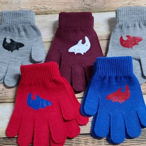 Shark Gloves Child gloves Ready to Ship Grey blue Christmas gift Birthday gift rts boys gloves
