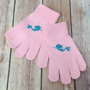 Mermaid Gloves Child Gloves Ready to Ship Christmas Gift Birthday Gift Rts  