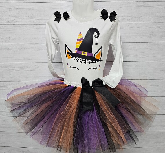 Halloween Unicorn Tutu Outfit Witch Unicorn Outfit Toddler Costume