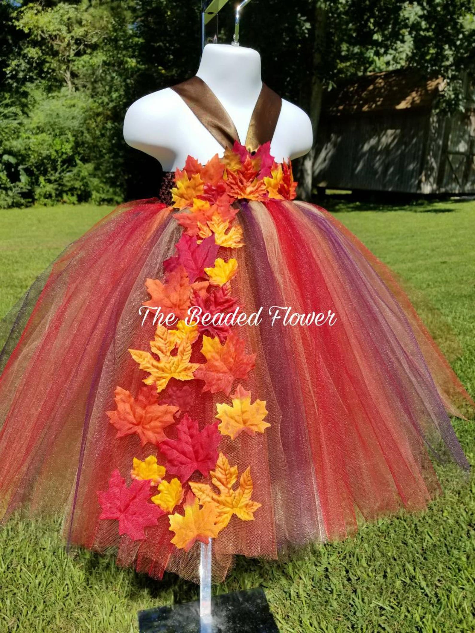 Fall Flower Girl Tutu Dress Leaves Tutu Dress Etsy