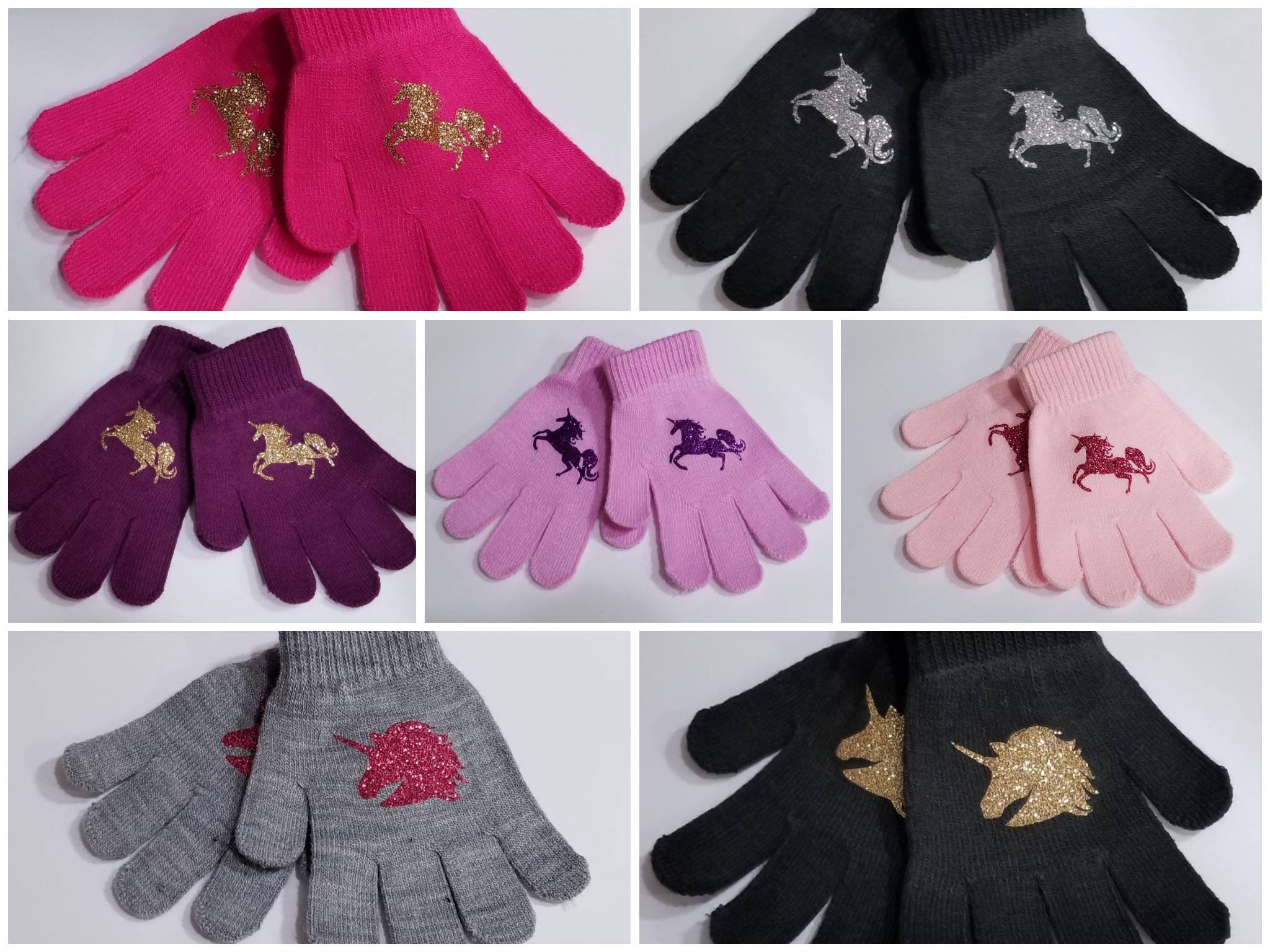 Unicorn Gloves Child Gloves Ready to Ship Blue Pink Unicorn Etsy UK