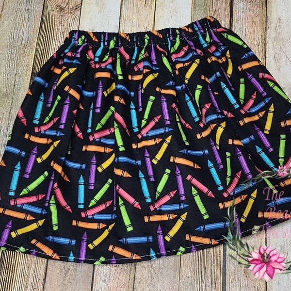 Back to School skirt back to school outfit bus skirt pencil skirt school outfit girls clothing rainbow dress pre-school kindergarten