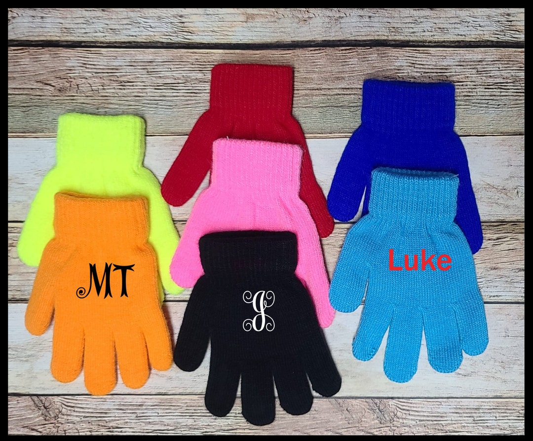 Toddler Gloves Monogram Personalized Gloves Winter Gloves Choose Color Boys Gloves Girls Gloves