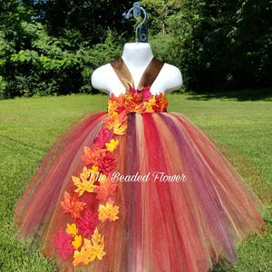 Fall Flower Girl Tutu Dress Leaves Tutu Dress - Etsy
