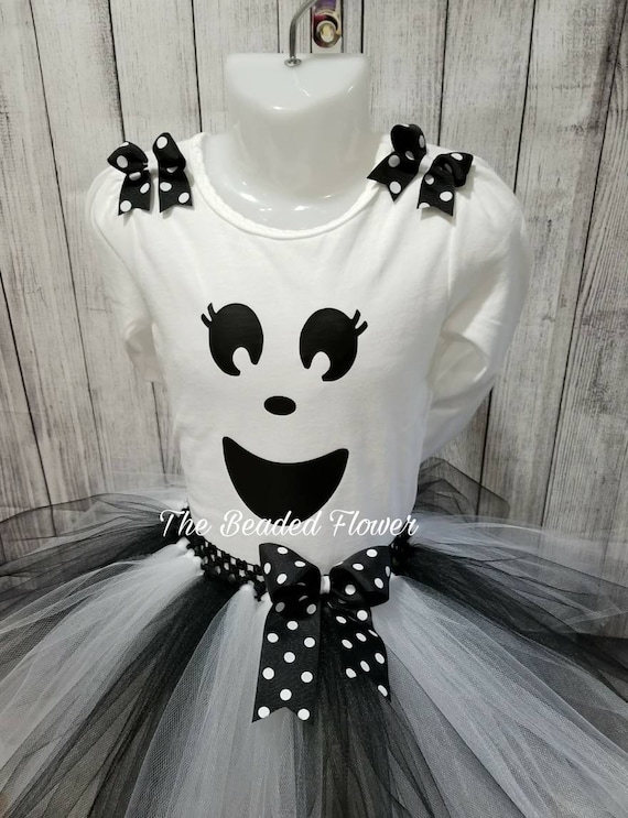 Ghost Bride Girls Halloween Costume Tutu Dress With Gloves Veil