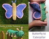 Crochet Pattern - Caterpillar to Butterfly Metamorphosis (Topsy Turvy Reversible Amigurumi Toy)