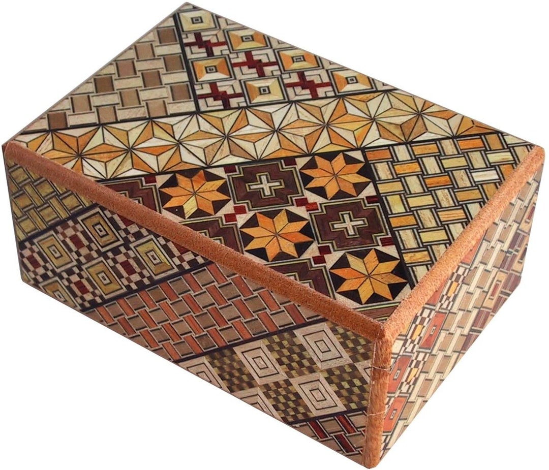 From Japan Yosegi Craft Japanese Wooden Puzzle Box 7steps Etsy