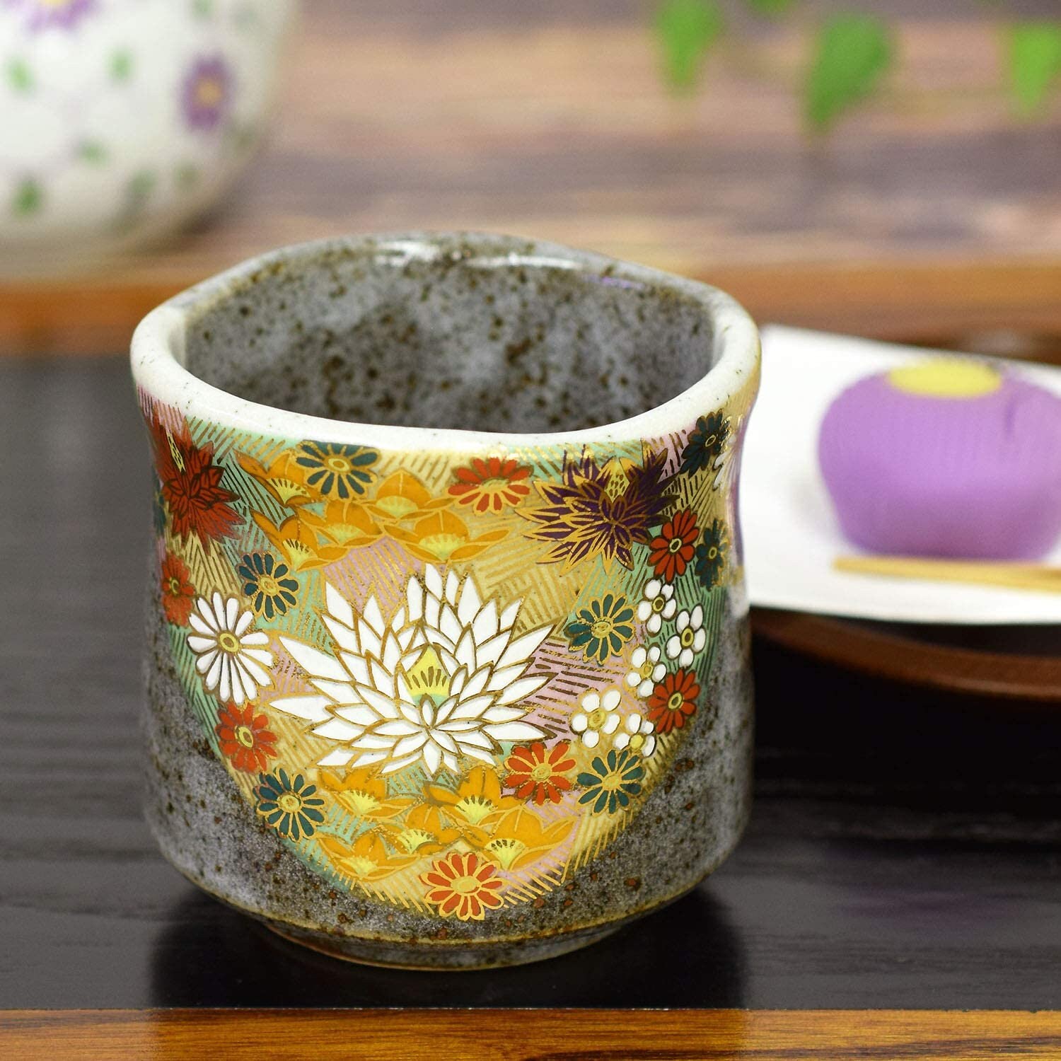 De Japón Yunomi Cup para té verde Kutani cerámica Etsy