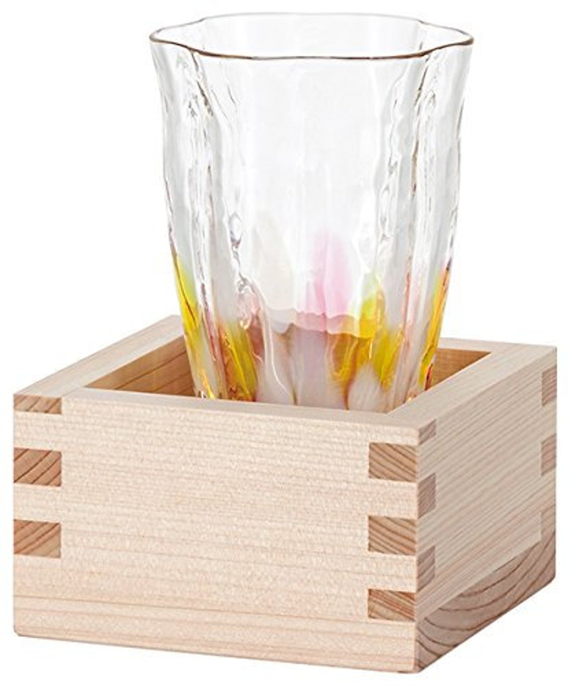 From Japan Cold Sake Glass Cup With Masu Wooden Cup 71355 Etsy