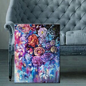 Flower art, canvas wall art, canvas print, variety of sizes