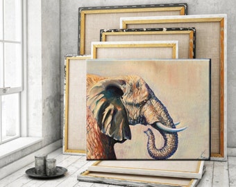 Animal wall art, elephant painting, original, 24"x30"