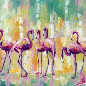 Flamingo print,canvas wall art, variety of sizes