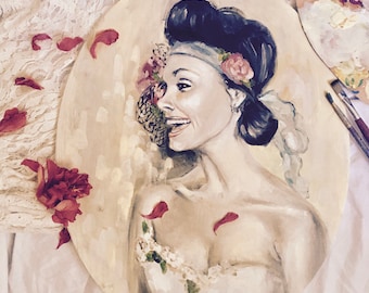 painting from photo-wedding portrait-custom portrait-wedding gift-painting commission-commission art-portrait painting-oil painting