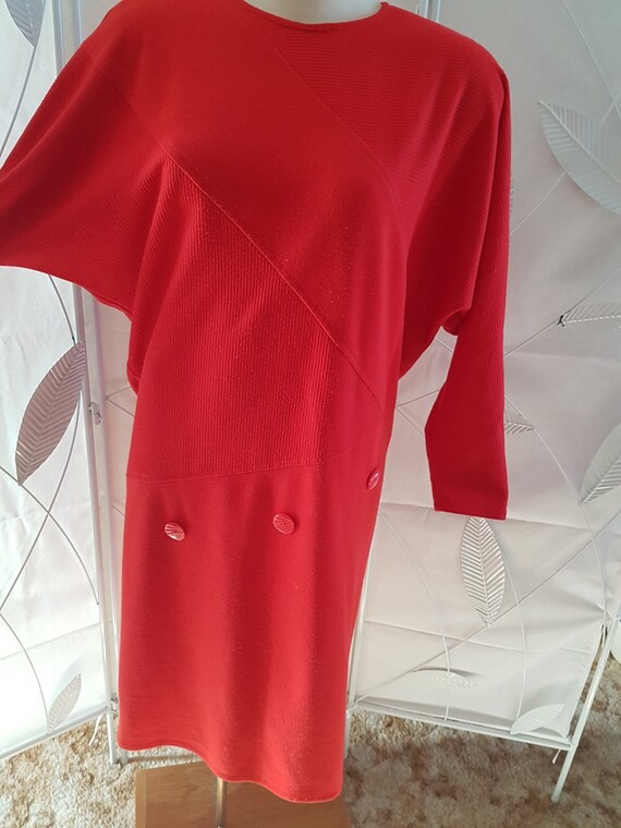 red jersey knit dress