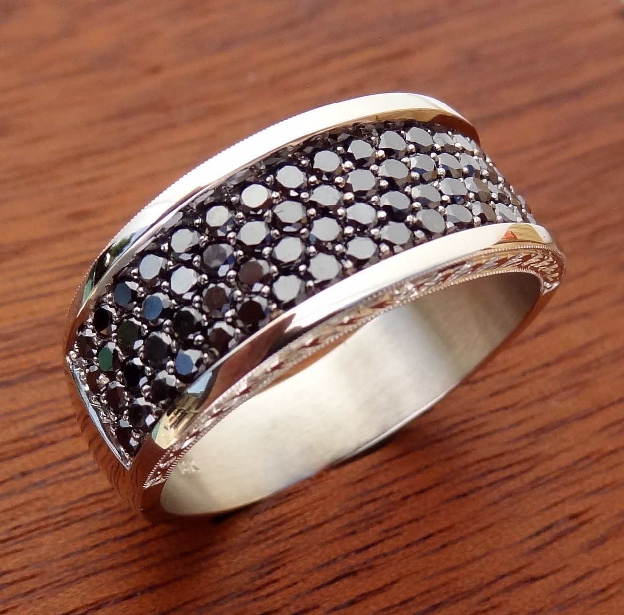 Men's Rugged Black Diamond Ring