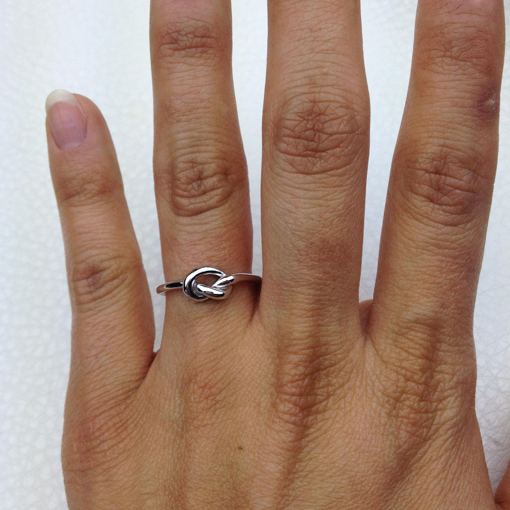 White gold cheap knot ring