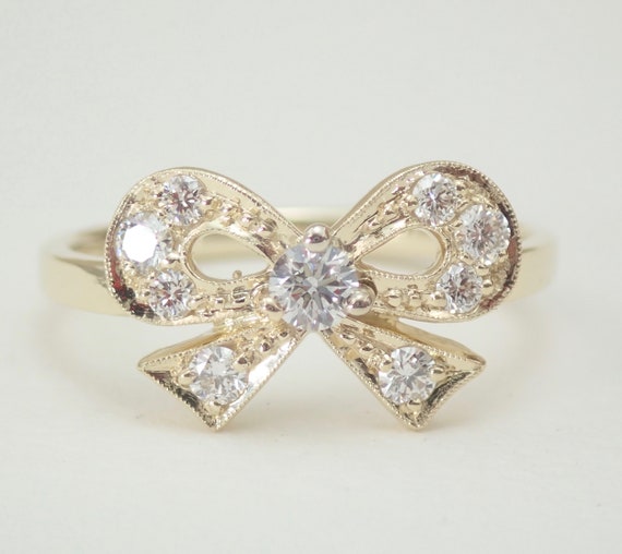 Enchanted Disney Fine Jewelry Womens 1/4 CT. T.W. Mined White Diamond  Sterling Silver Bow Snow White Princess Cocktail Ring - JCPenney