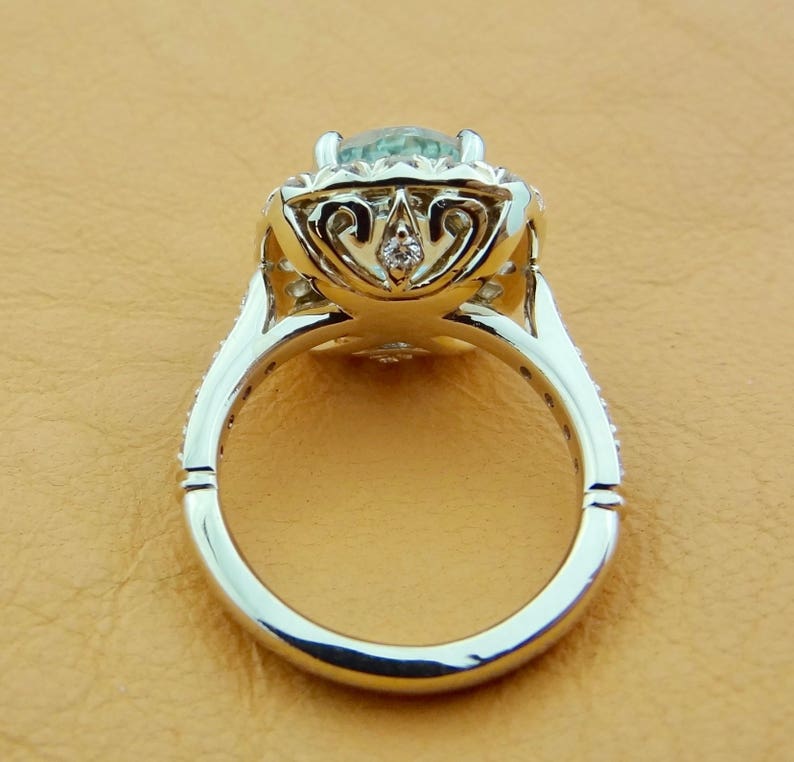 Vintage Engagement Ring Style Green Amethyst With Halo of Etsy