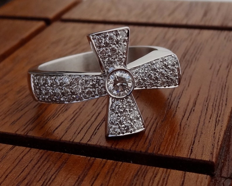 Mens Diamond Cross Wedding Band / Ring Solid 14k White Gold Etsy