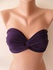 Gifts For Women Dark Purple Bandeau Bikini Top Swimwear Swimsuit Beach Boho Ariel Little Mermaid Top Halloween Costume 