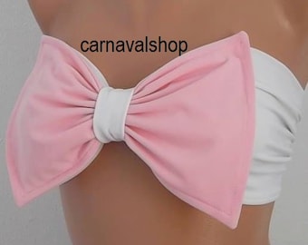 Pink/ Bow Bandeau Swimwear Swimsuit Bikini Top Summer Beach Gifts For Women