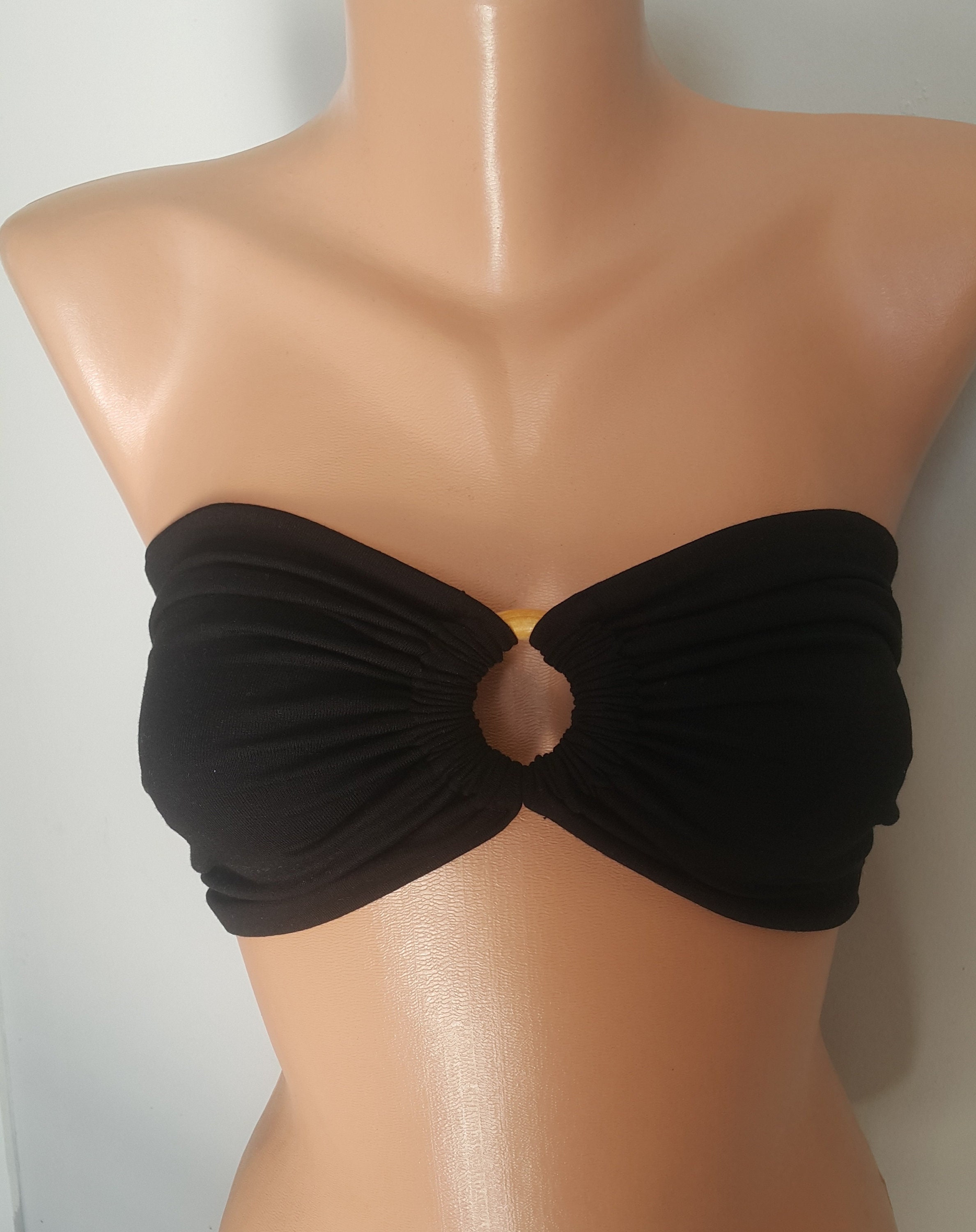 Bandeau Top with Straps, Gray Strapless Top Bralette for Women