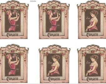 ViNTaGe FRenCh CoRSeT LaBeLs ShaBby DeCALs