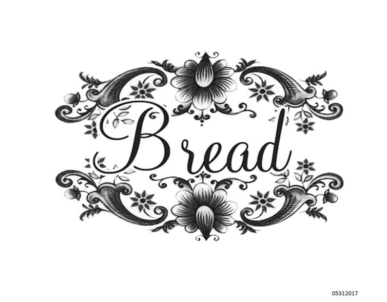 Vintage XL Black & White Country Bread Box Label Shabby Decal Etsy