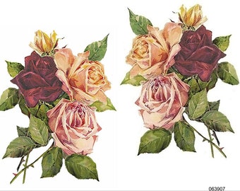 décalcomanies VINTAGE TRIPLE KLEIN ROSES POUR MAISON DE MAISON SABBY