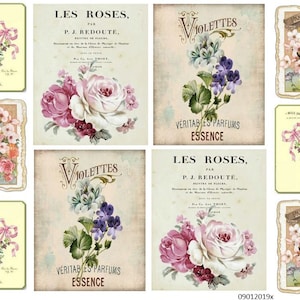 VinTaGe PaRiS FRenCh FLoRaL LaBeLs ShaBbY DeCALs