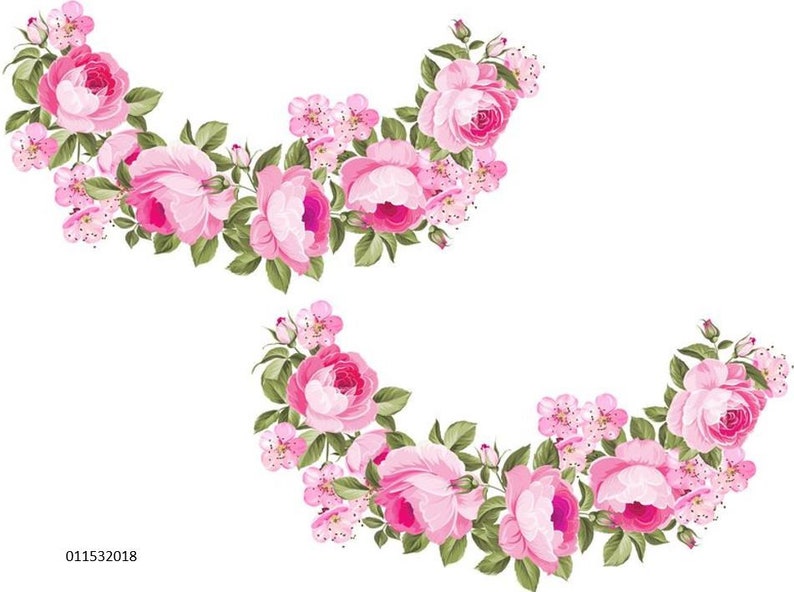 XL Pink Cabbage Rose Swags Furniture Size Shabby Transfers - Etsy