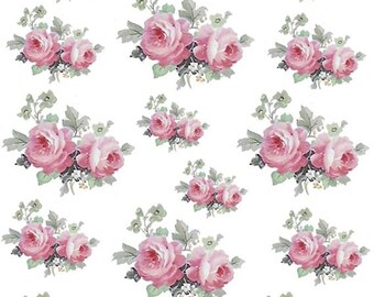 VinTaGe DouBLe PinK & GReeN SHaBbY RoSeS DeCALs