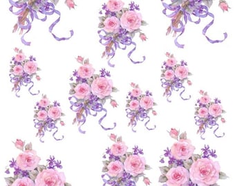 VinTaGe IMaGe PinK & MauVe RoSe BouQueTs ShAbBy DeCaLs