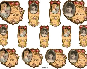 VinTaGe IMaGe PaRiS FReNcH PerFuMe LaBeLs ShaBby WaTerSLiDe DeCALs