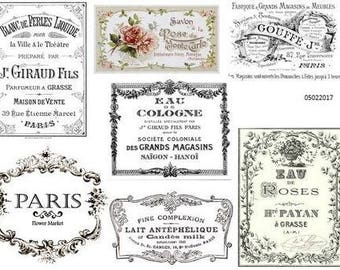 ViNTaGe FRenCh AdVerTiSiNg LaBeLs ShaBby DeCALs