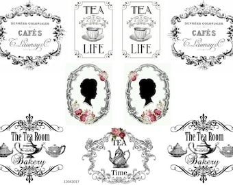 ViNTaGe FRenCh CaFe LaBeLs ShaBby DeCALs